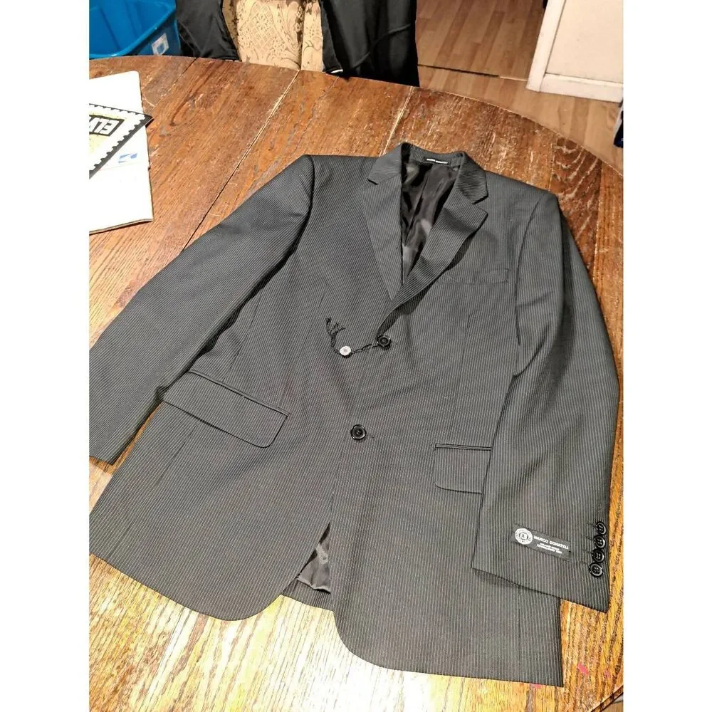 New 36R Marco Donateli Milan Italia Black Suit Sports Coat Jacket Blazer NWT